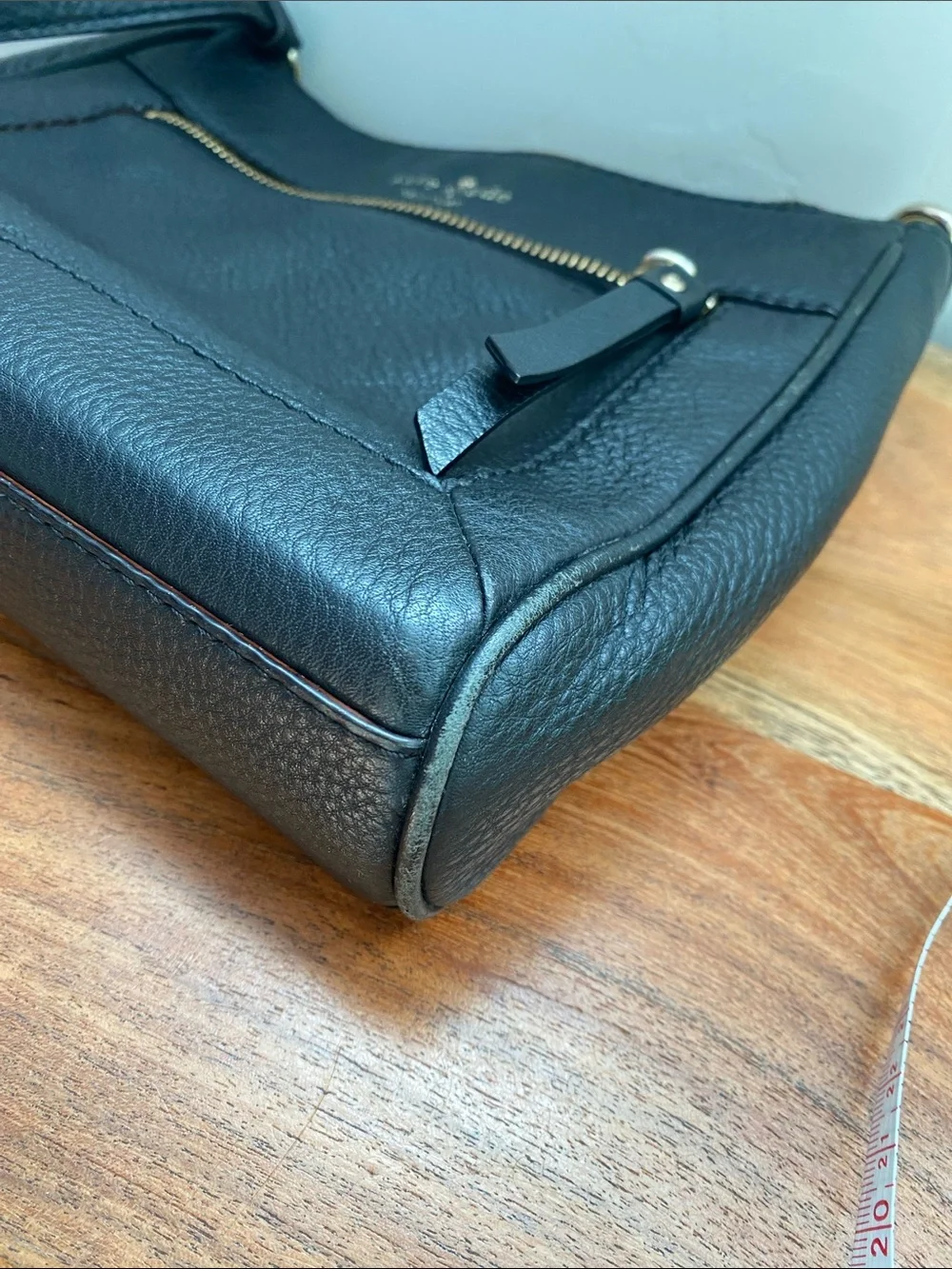 kate spade Black Pebbled Leather Crossbody with Gold Hardware